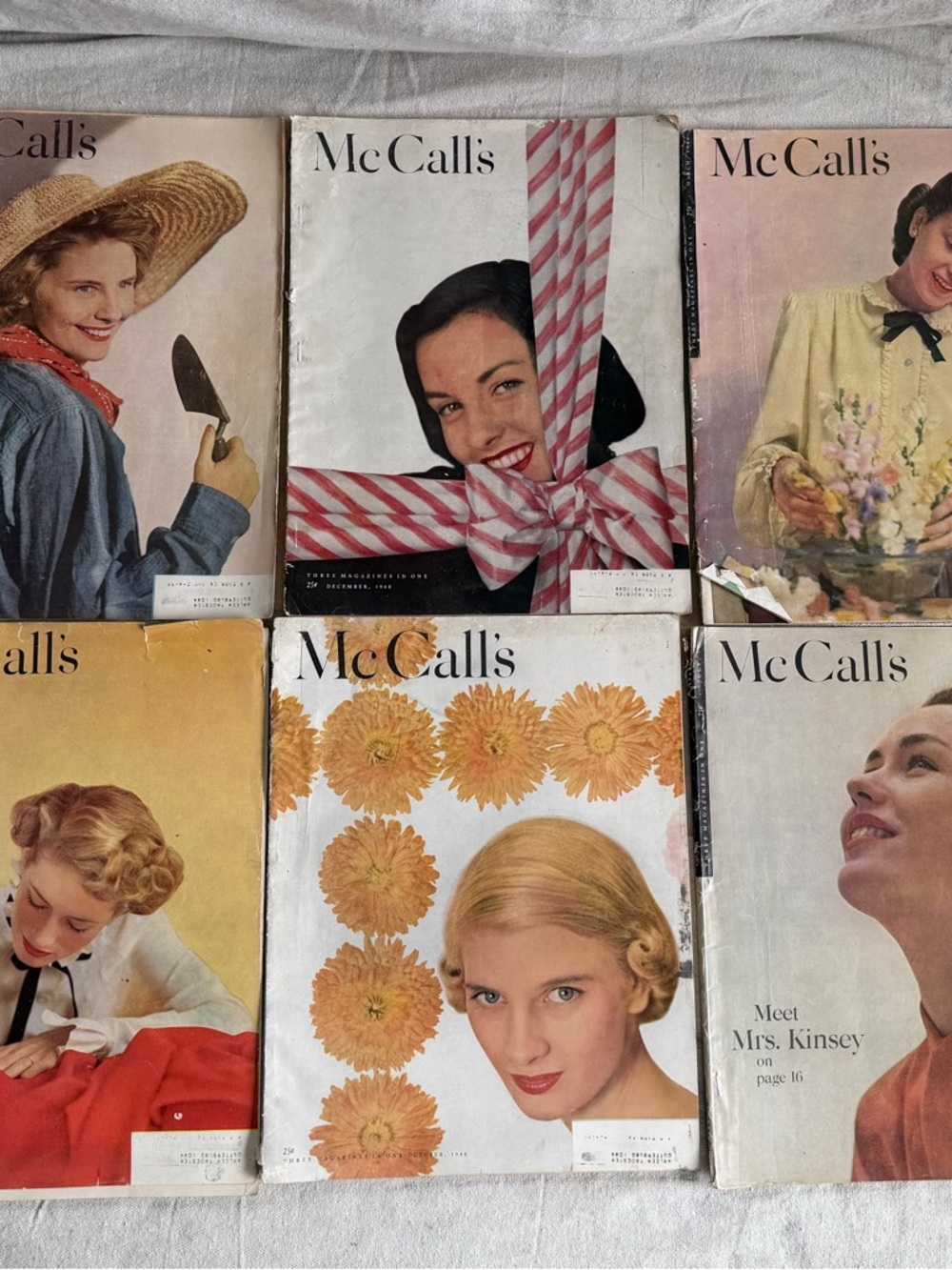 6 Vintage 1948 McCall's Magazines Fashion Home Lifestyle Ads Mid Century Modern